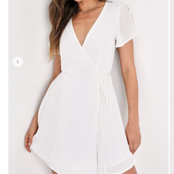 Lulu’s Harbor Point White Wrap Dress - Size Small - Picture 1 of 3